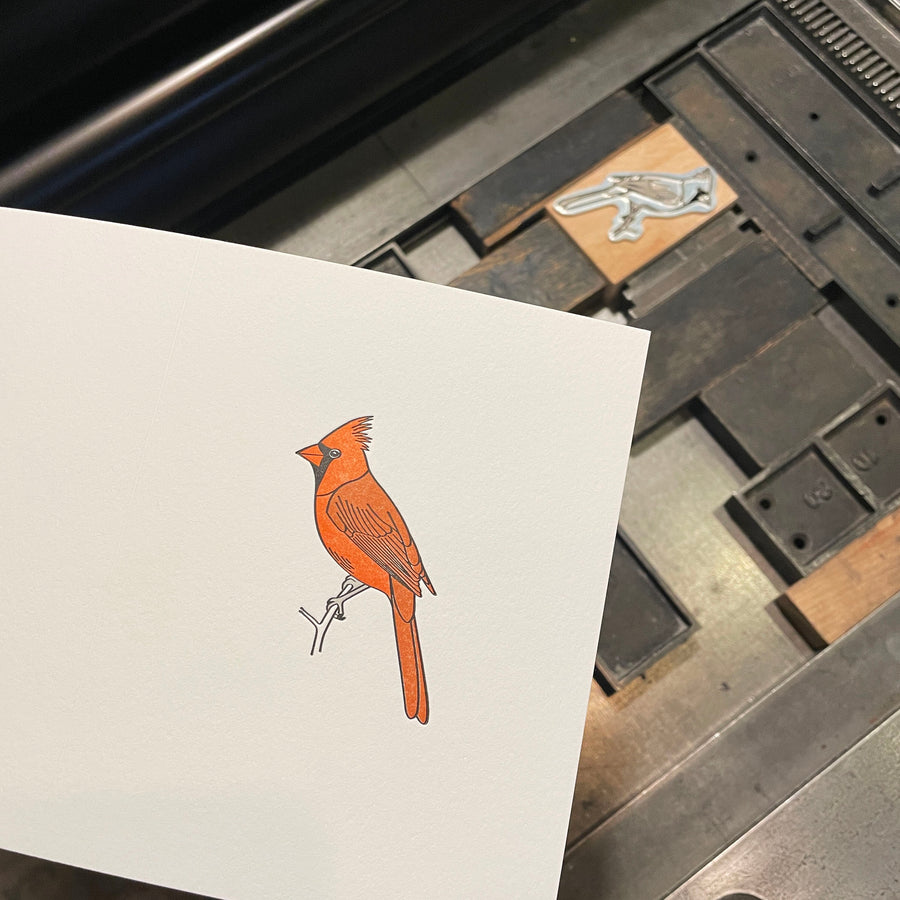 Northern Cardinal Letterpress Card