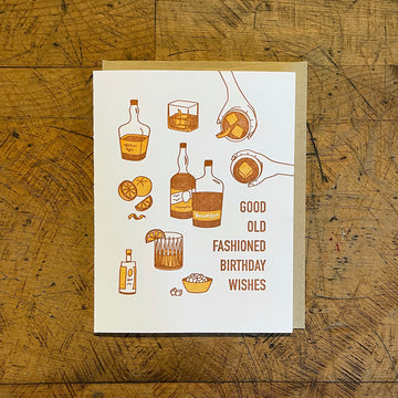 Old Fashioned Birthday Letterpress Card