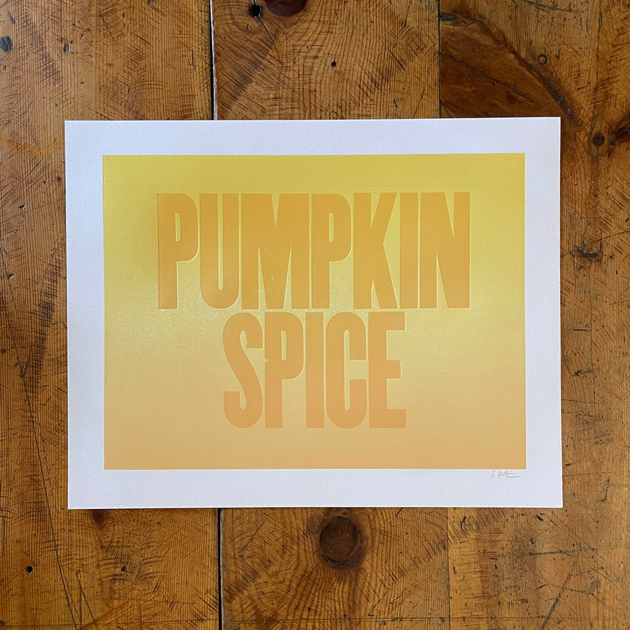 Pumpkin Spice Letterpress Print