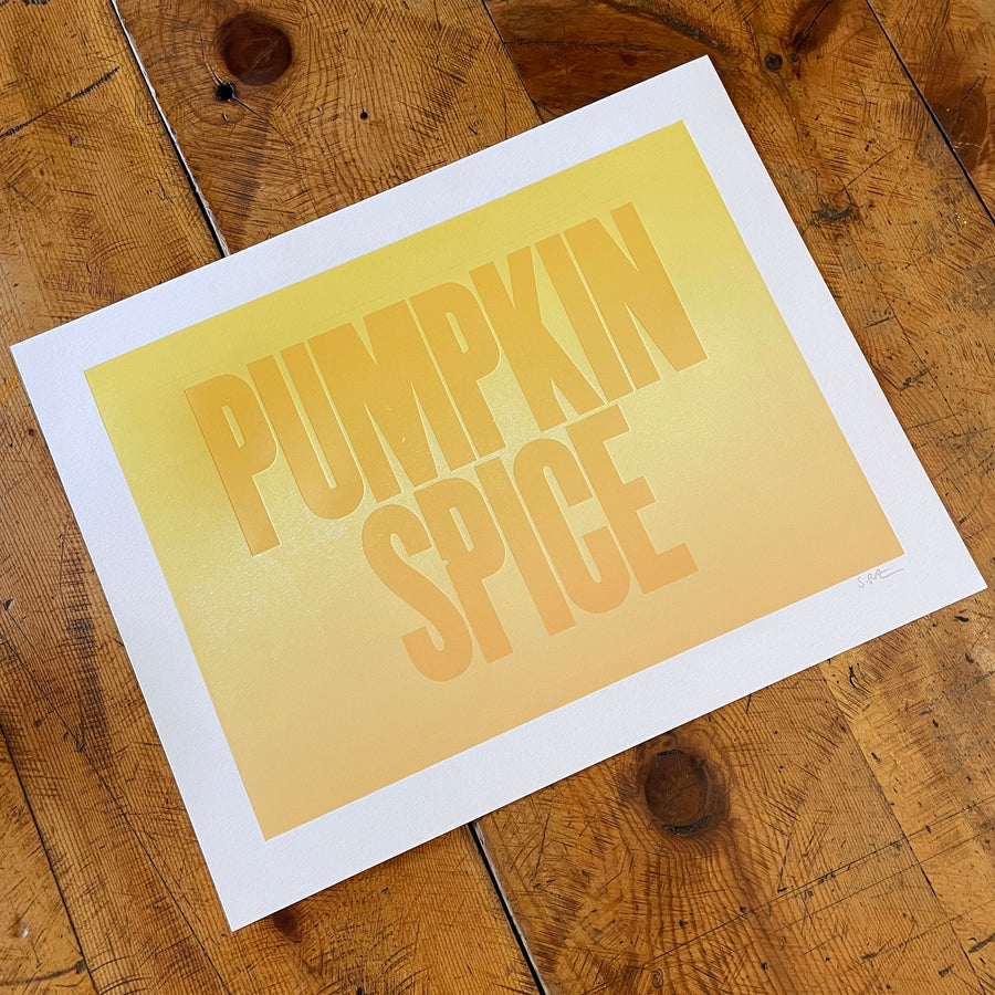 Pumpkin Spice Letterpress Print