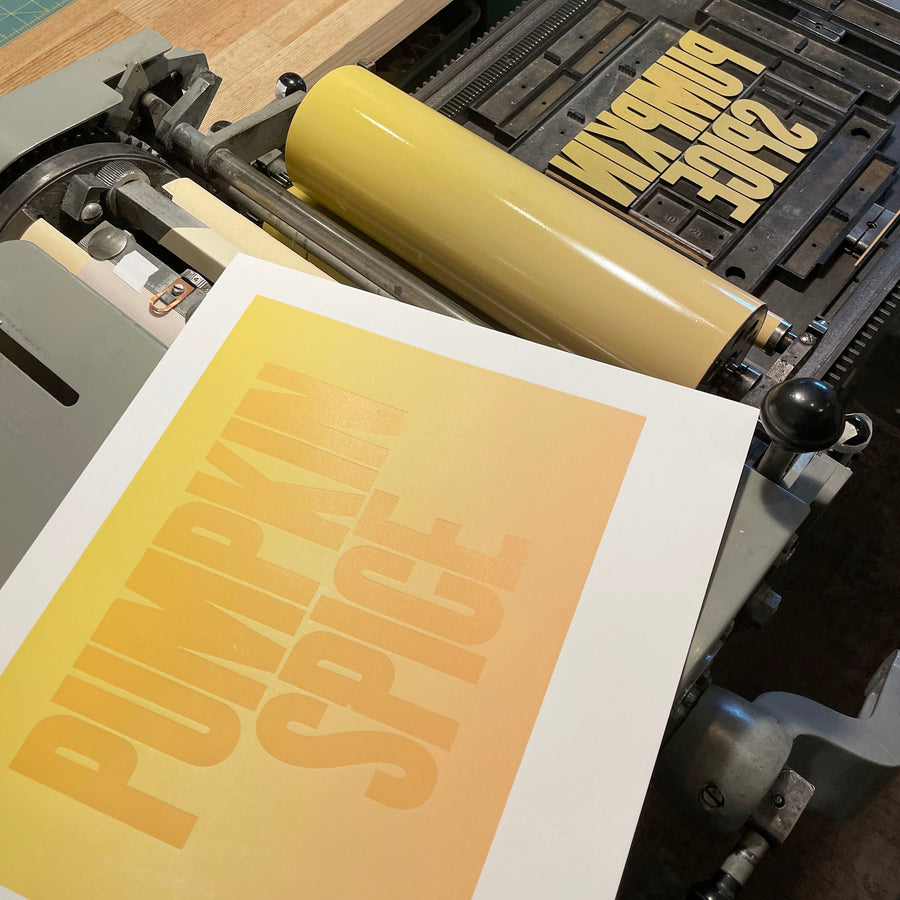 Pumpkin Spice Letterpress Print