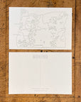 Oregon State Map Letterpress Postcard