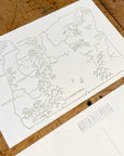 Oregon State Map Letterpress Postcard