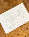 Oregon State Map Letterpress Postcard
