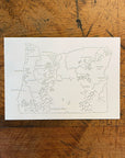 Oregon State Map Letterpress Postcard