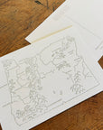 Oregon State Map Letterpress Postcard
