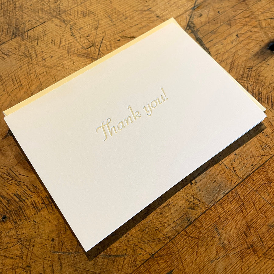 Thank You Letterpress Cards - Set of 8