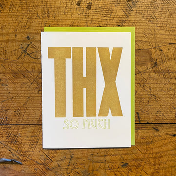 Thx So Much Letterpress Card