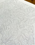Mount Rainier National Park Topographic Map Letterpress Print