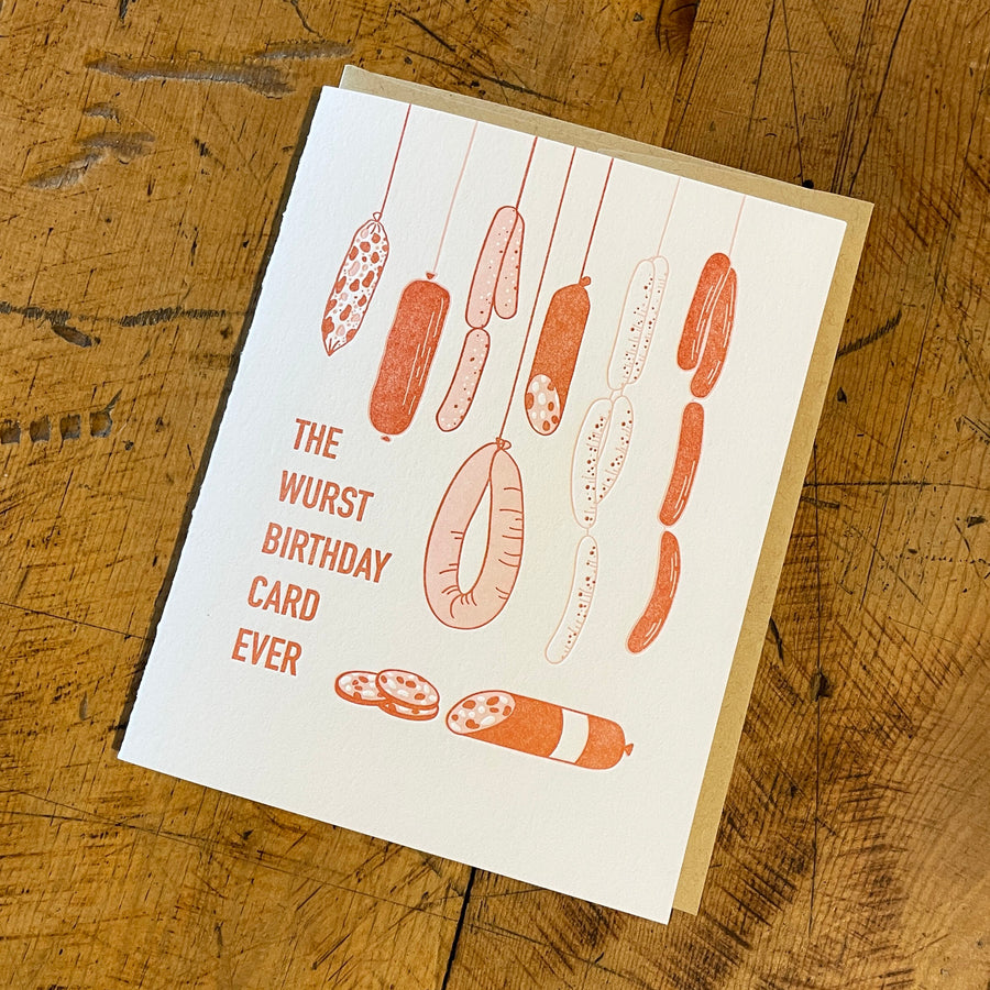 Wurst Birthday Letterpress Card