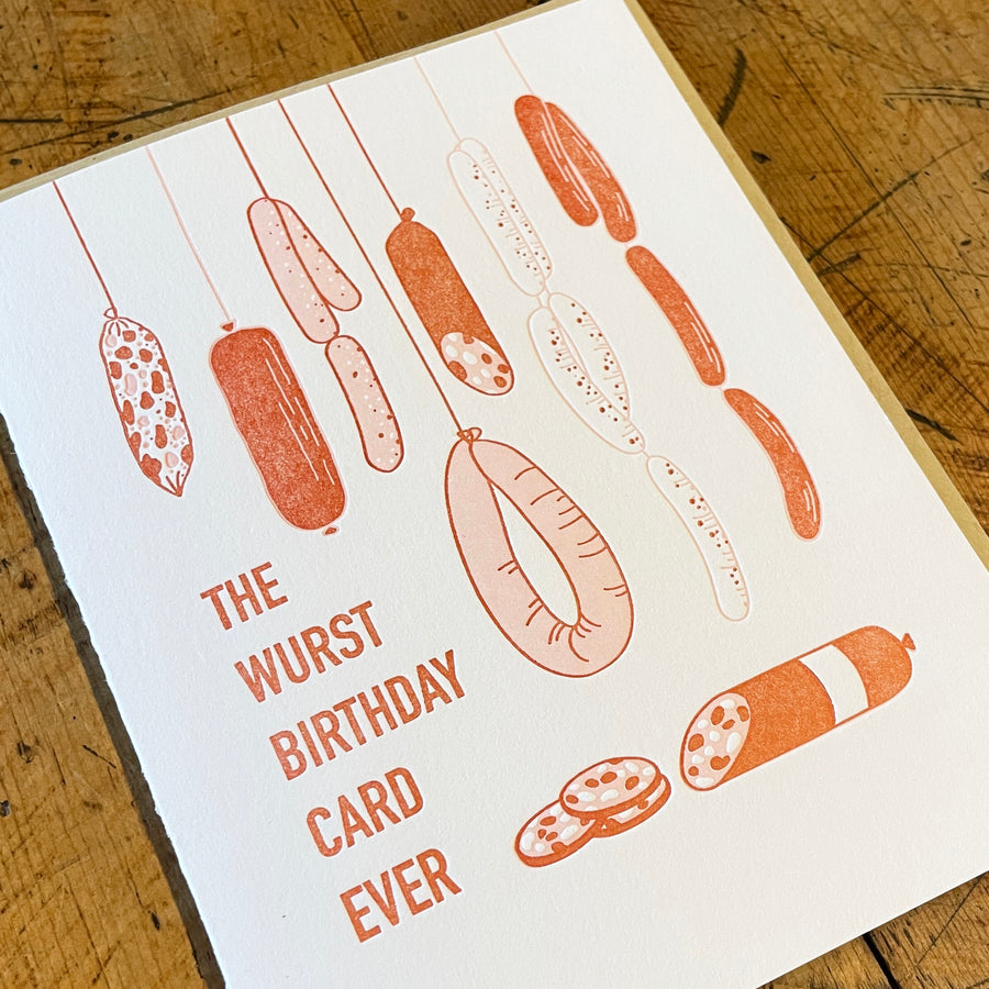 Wurst Birthday Letterpress Card