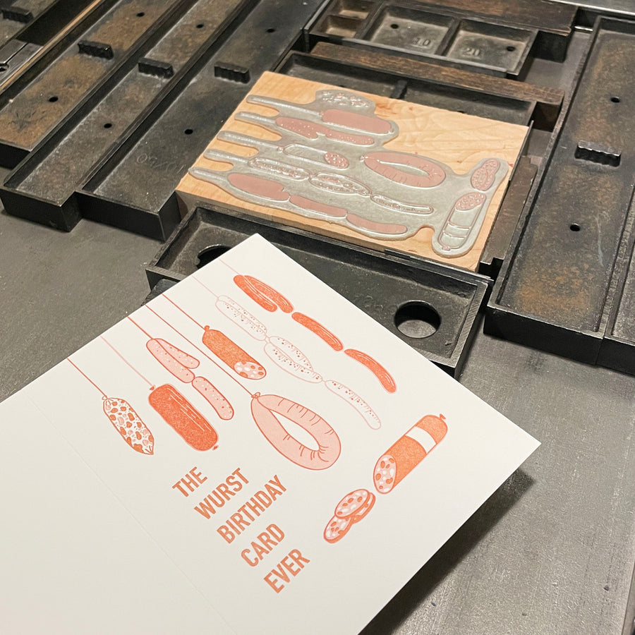 Wurst Birthday Letterpress Card