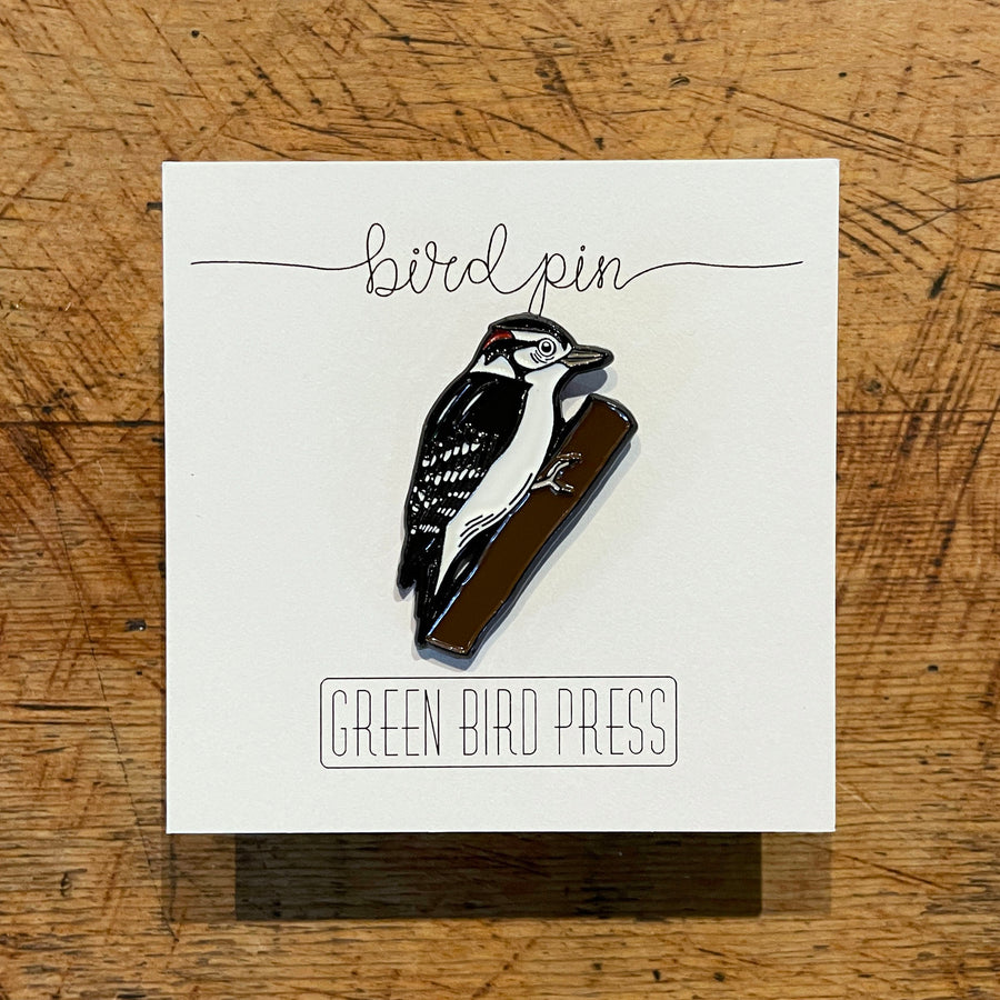 Downy Woodpecker Enamel Pin