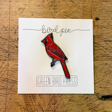 Northern Cardinal Bird Enamel Pin