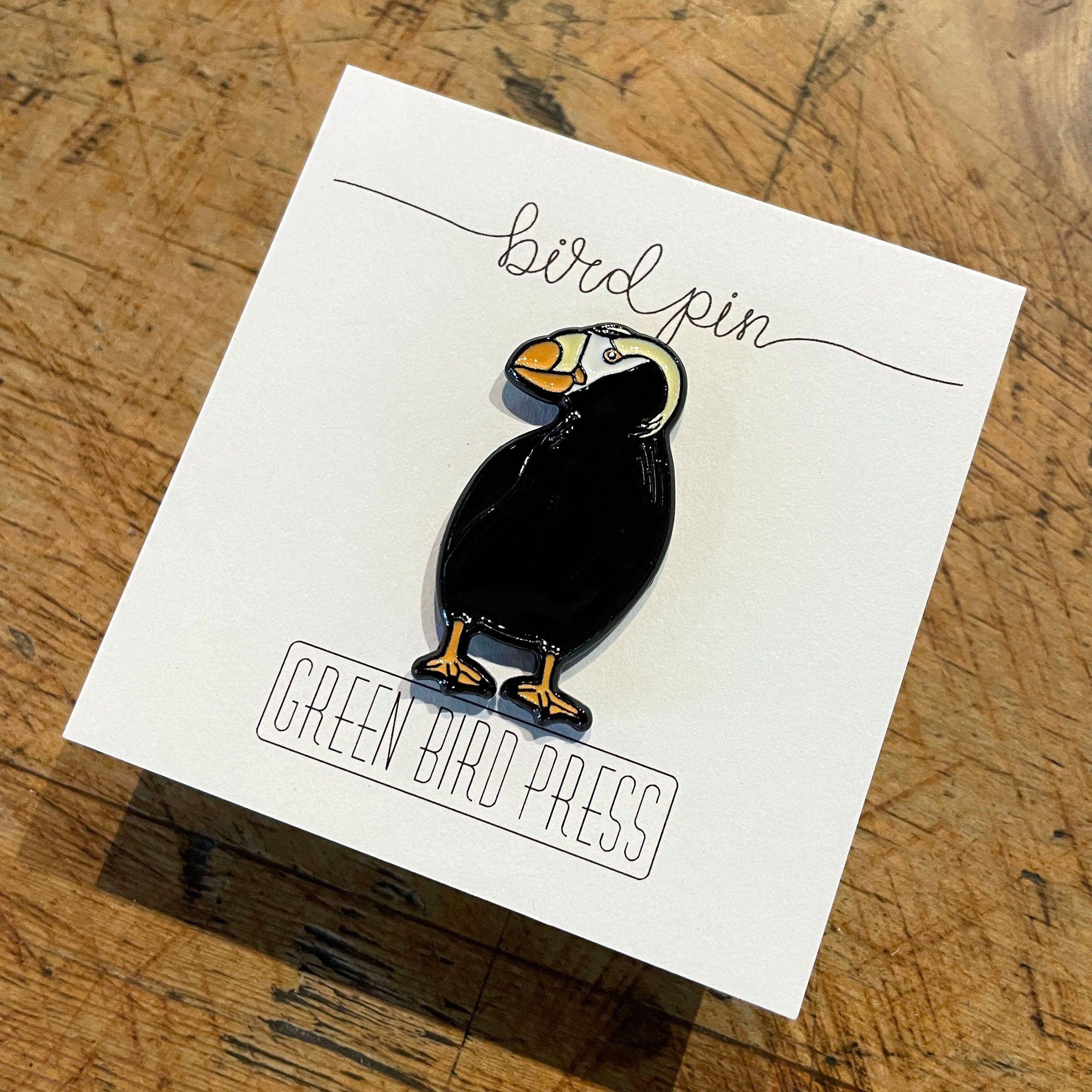 Tufted Puffin Enamel Pin – Green Bird Press