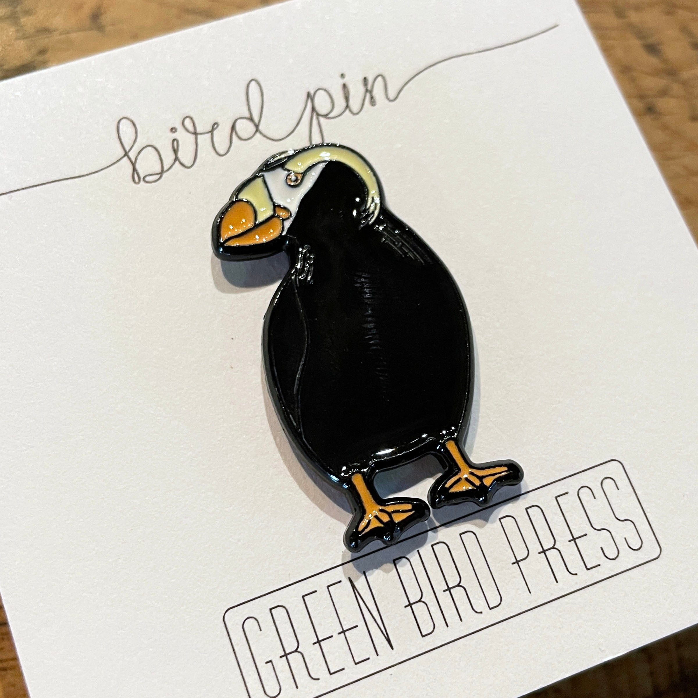 Tufted Puffin Enamel Pin – Green Bird Press