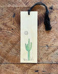 Minimal Adventure Letterpress and Watercolour Bookmark - Cactus