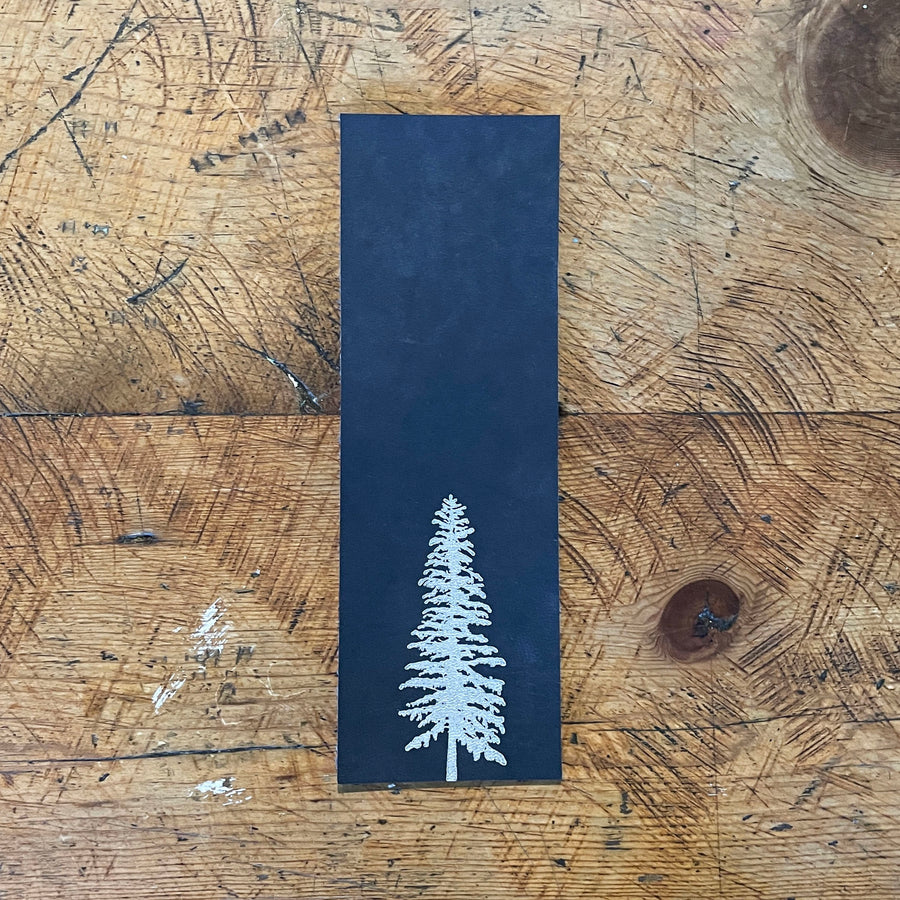 Conifer Letterpress Bookmarks - Leather (Cool Colours)