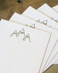 Mountains Letterpress Notecards - Set of 6