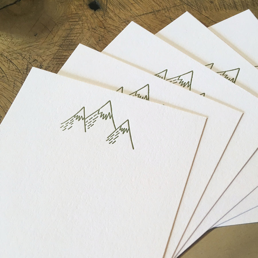 Mountains Letterpress Notecards - Set of 6