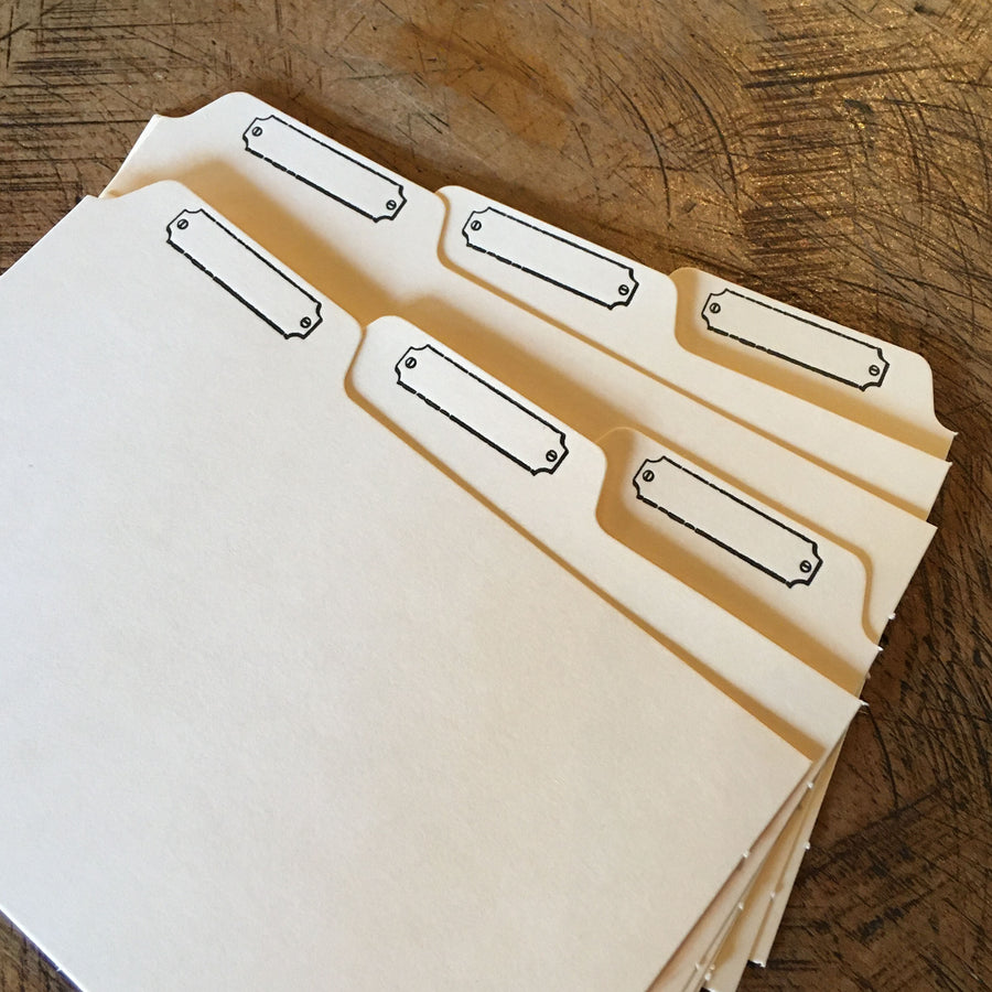 3x5 Letterpress Recipe Card Dividers – Green Bird Press