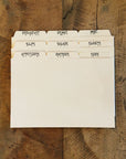 4"x6" Letterpress Recipe Card Dividers - Modern