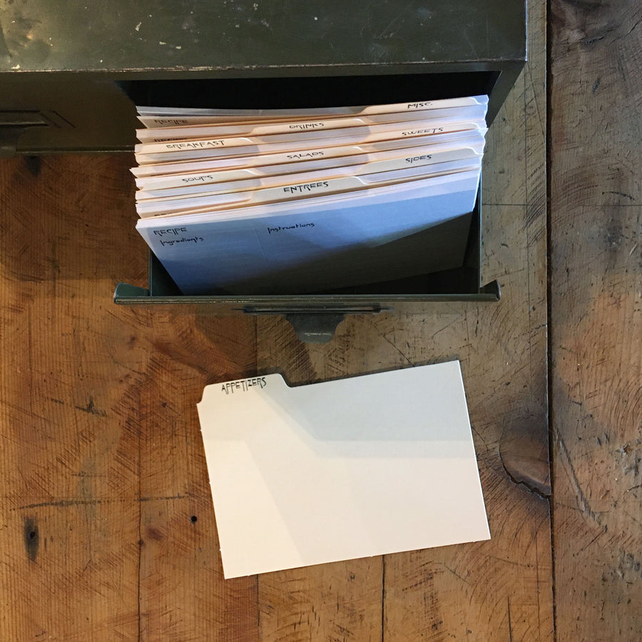 4"x6" Letterpress Recipe Card Dividers - Modern
