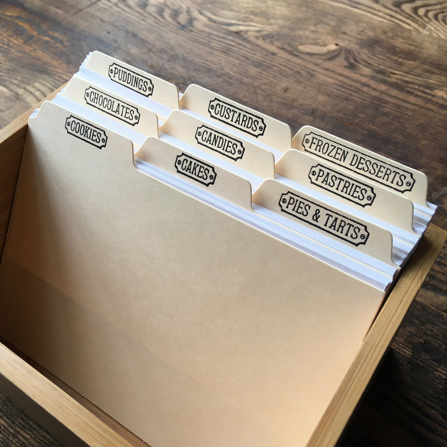 Letterpress Recipe Card Dividers by Paper Sushi