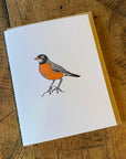 American Robin Bird Letterpress Card