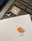 American Robin Bird Letterpress Card