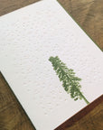 Conifer Tree Letterpress Holiday Cards - Stars & Snow