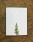 Conifer Tree Letterpress Holiday Cards - Stars & Snow