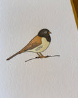 Dark-eyed Junco Bird Letterpress Card