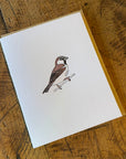 House Sparrow Bird Letterpress Card