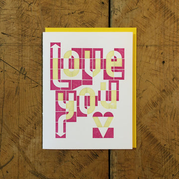 Love You Letterpress Card