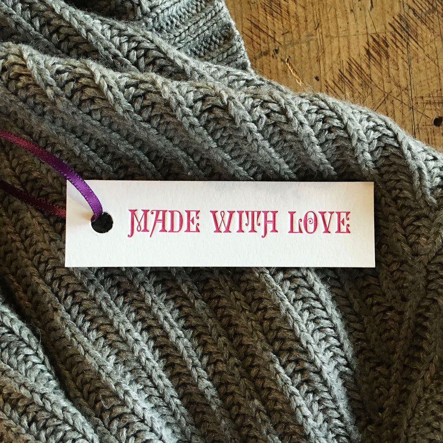 Made With Love Letterpress Gift Tags - Set of 6