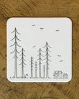 Minimal Adventure Letterpress Coasters - Set of 6