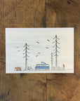 Minimal Adventure Letterpress and Watercolour Wood Prints - 4" x 6"