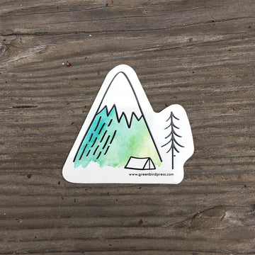 Camping in the Mountains Sticker