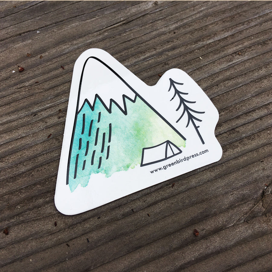 Camping in the Mountains Sticker