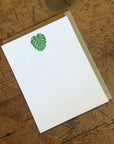 Monstera Leaf Letterpress Notecards - Set of 6