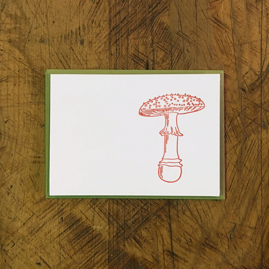Mushroom Letterpress Gift Enclosure Card