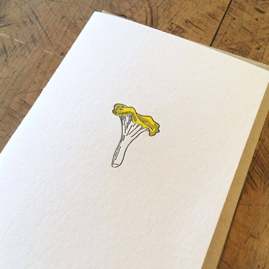 Chanterelle Mushroom Letterpress Card
