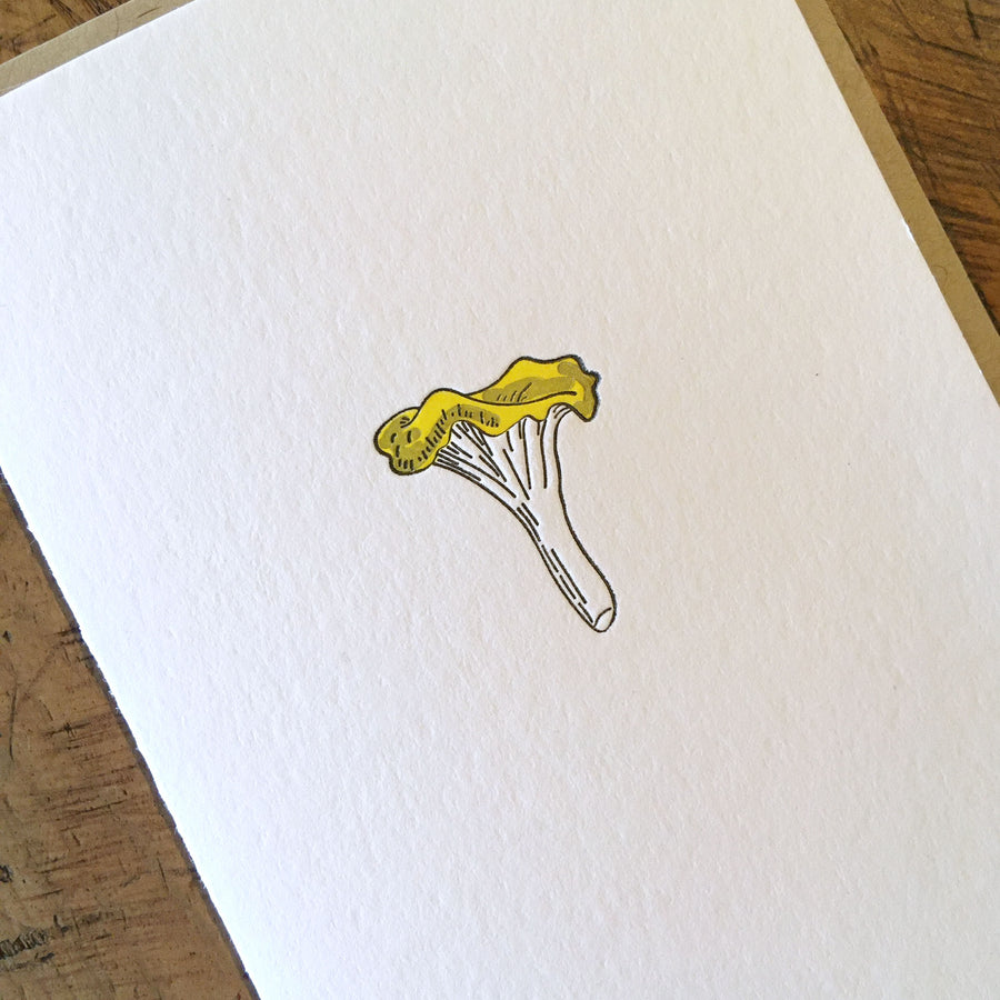 Chanterelle Mushroom Letterpress Card