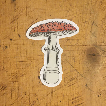Fly Agaric Mushroom Clear Sticker