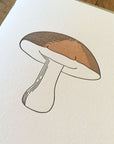 King Bolete Mushroom Letterpress Card