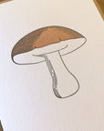 King Bolete Mushroom Letterpress Card