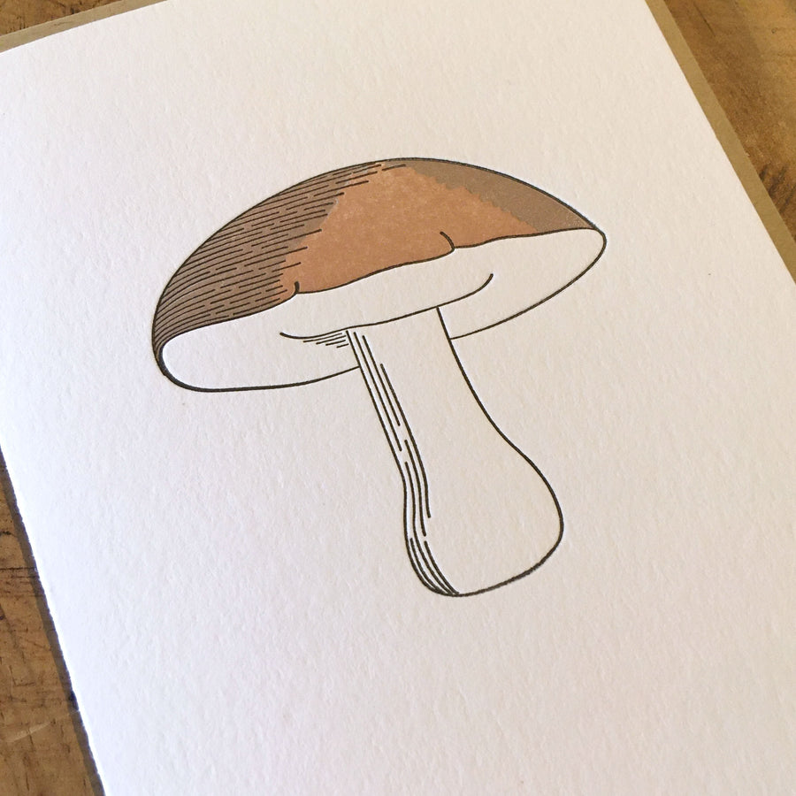 King Bolete Mushroom Letterpress Card