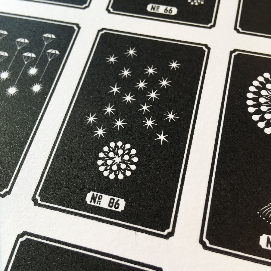 A Few Fireworks Letterpress Print