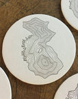 Oregon Topographic Map Letterpress Coasters - Set of 6